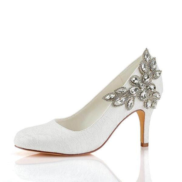 dress shoes round toe high heel white lace wedding pumps with silver rhinestones 8cm, Black
dress shoes round toe high heel white lace wedding pumps with silver rhinestones 8cm, Black