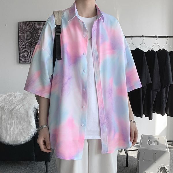 men's casual shirts summer short-sleeved fashion men streetwear korean loose tie-dye mens hawaiian -2xl 5gn0, White;black
men's casual shirts summer short-sleeved fashion men streetwear korean loose tie-dye mens hawaiian -2xl 5gn0, White;black