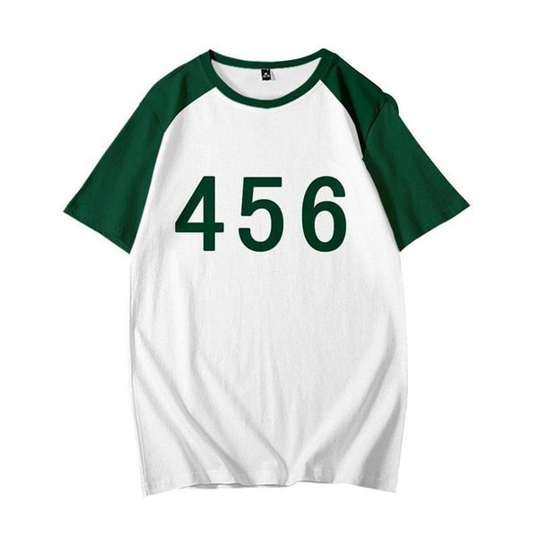 women's t-shirt li zhengjae the same short-sleeved 456 218 cosplay costume shorts, White
women's t-shirt li zhengjae the same short-sleeved 456 218 cosplay costume shorts, White