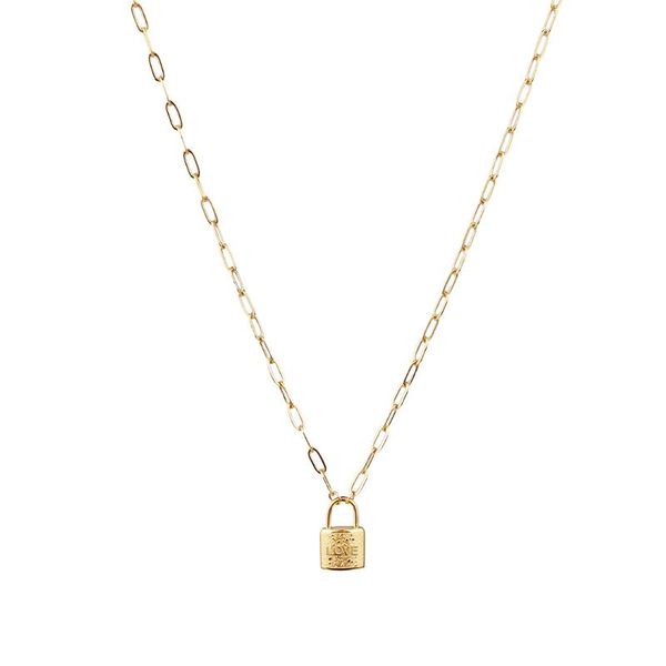pendant necklaces simple fashion lock necklace stainless steel charms luxury ladies clavicle chain european american jewelry, Silver
pendant necklaces simple fashion lock necklace stainless steel charms luxury ladies clavicle chain european american jewelry, Silver