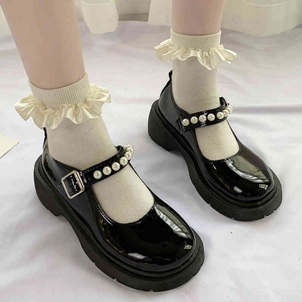 dress shoes rimocy handle vintage pearl mary jane , women's closed leather shoes with thick, black and white background, platform for s
dress shoes rimocy handle vintage pearl mary jane , women's closed leather shoes with thick, black and white background, platform for s