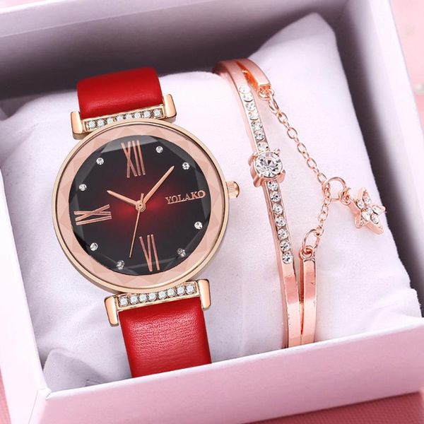 wristwatches women gradient diamond roma bracelet watch set luxury ladies leather quartz yolako zegarek damski, Slivery;brown
wristwatches women gradient diamond roma bracelet watch set luxury ladies leather quartz yolako zegarek damski, Slivery;brown