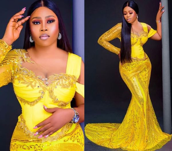 2022 plus size arabic aso ebi sparkly mermaid prom dresses sequined lace yellow evening formal party second reception birthday engagement go, Black
2022 plus size arabic aso ebi sparkly mermaid prom dresses sequined lace yellow evening formal party second reception birthday engagement go, Black