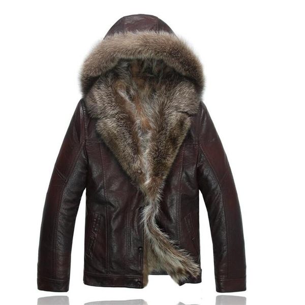 men's fur & faux xiu luo 2021 brand fashion coats leather jacket raccoon collar jackets masculinity, Black
men's fur & faux xiu luo 2021 brand fashion coats leather jacket raccoon collar jackets masculinity, Black