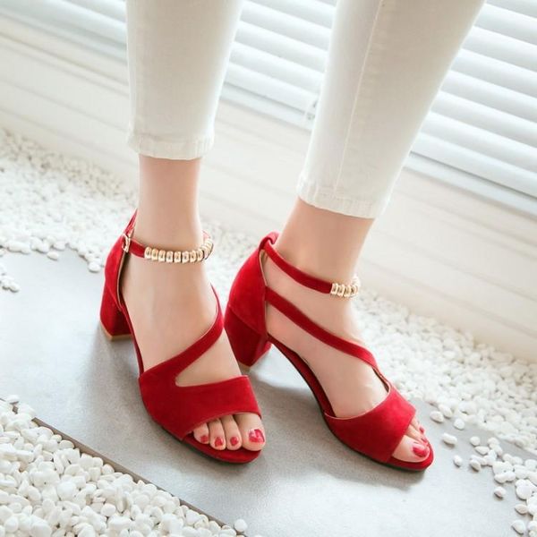 big size 11 12 13 14 high heels sandals women shoes woman summer ladies suede fish's mouth with a word buckle metal decoration, Black
big size 11 12 13 14 high heels sandals women shoes woman summer ladies suede fish's mouth with a word buckle metal decoration, Black