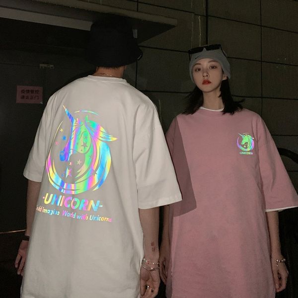 t shirt 2021 lovers' summer wear reflective pattern short sleeve big size fashion, White
t shirt 2021 lovers' summer wear reflective pattern short sleeve big size fashion, White
