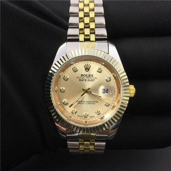 r luxury gold watch mens watches fashion dress datejust multi-color dial designer stainless steel strap quartz movement automatic calendar, Slivery;brown
r luxury gold watch mens watches fashion dress datejust multi-color dial designer stainless steel strap quartz movement automatic calendar, Slivery;brown