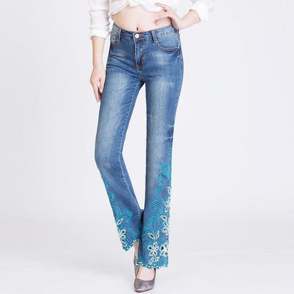 women's jeans fall summer womens beading stretch flare trousers with embroidery , spring woman flower embroidered flares denim pants, Blue
women's jeans fall summer womens beading stretch flare trousers with embroidery , spring woman flower embroidered flares denim pants, Blue
