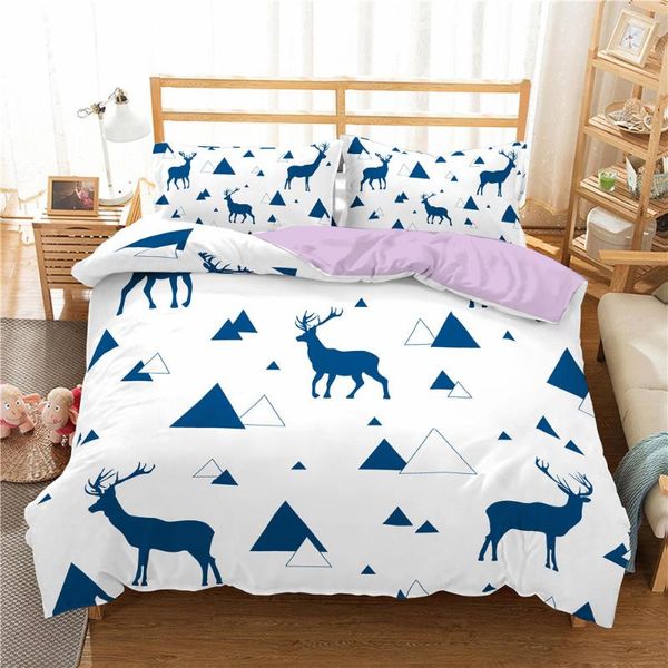 bedding sets elk print quilt cover pillowcase 3d cartoon animal duvet covers kids adults luxury twin king size white set