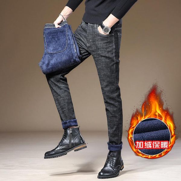 Men's Jeans Classic Black Business Casual Pencil Pants Winter Clothing Fleece Thick Warm High-quality Cotton Denim ,3139 53H0, Blue
Men's Jeans Classic Black Business Casual Pencil Pants Winter Clothing Fleece Thick Warm High-quality Cotton Denim ,3139 53H0, Blue
