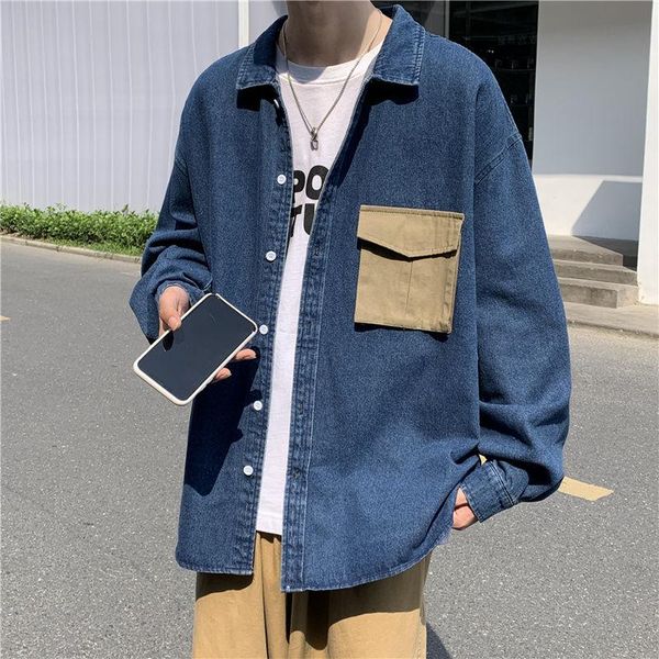 men's jacket spring and winter 2021 slim solid color tooling pocket denim loose casual young clothing jackets, Black;brown
men's jacket spring and winter 2021 slim solid color tooling pocket denim loose casual young clothing jackets, Black;brown
