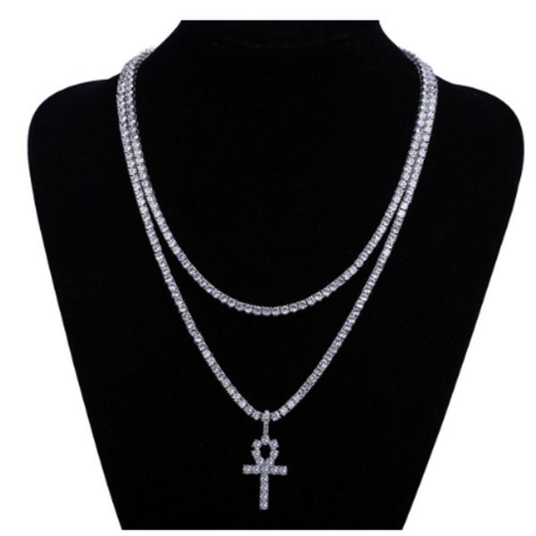 men iced out micro pave cubic zirconia cross ankn nail pendant luxury bling bling simulated diamonds 4mm 18inch 20inch tennis chain necklace, Silver
men iced out micro pave cubic zirconia cross ankn nail pendant luxury bling bling simulated diamonds 4mm 18inch 20inch tennis chain necklace, Silver