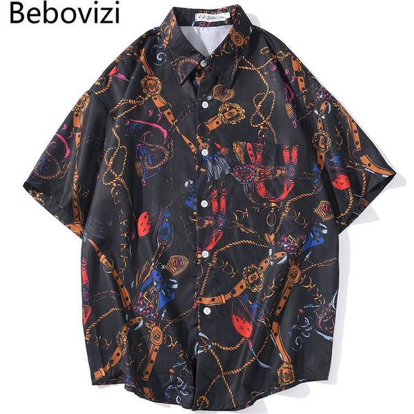 men's casual shirts bebovizi fashion brand graphics print hawaiian shirt vacation beach summer hip hop short sleeve male tees, White;black
men's casual shirts bebovizi fashion brand graphics print hawaiian shirt vacation beach summer hip hop short sleeve male tees, White;black