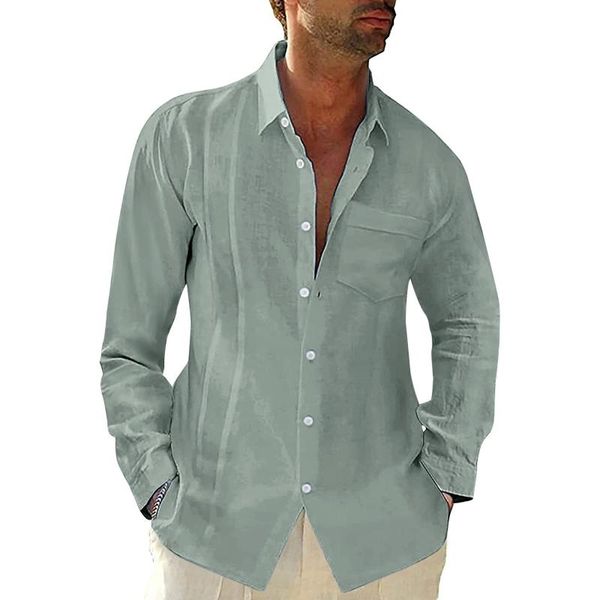 men's casual shirts mens solid color long sleeve shirt man office lapel neck loose buttons fashion vintage, White;black
men's casual shirts mens solid color long sleeve shirt man office lapel neck loose buttons fashion vintage, White;black