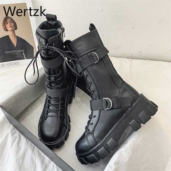 women mid-calf boots autumn winter punk genuine leather boots women zipper cross-tied riding boots high heels shoes woman 211204, Black
women mid-calf boots autumn winter punk genuine leather boots women zipper cross-tied riding boots high heels shoes woman 211204, Black