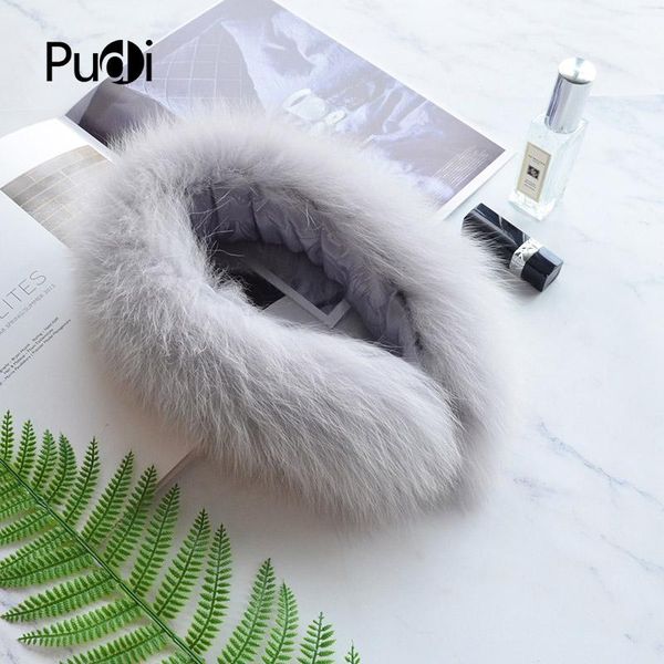 real fur scarf 2021 winter autumn warm natural scarves ring shawls, Blue;gray