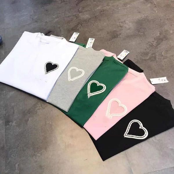 high version 21 summer women's love three-dimensional embroidery cotton t-shirt loose leisure flocking towel embroidered peach heart le, White
high version 21 summer women's love three-dimensional embroidery cotton t-shirt loose leisure flocking towel embroidered peach heart le, White