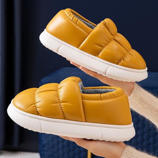 slippers pu waterproof faux fur plush house winter women men outdoor couple soft comfort home shoes indoor warm thick chaussons, Black
slippers pu waterproof faux fur plush house winter women men outdoor couple soft comfort home shoes indoor warm thick chaussons, Black