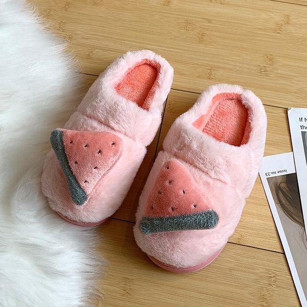 women winter slippers creative fruit watermelon indoor casual warm plush fur cotton house couple, Black
women winter slippers creative fruit watermelon indoor casual warm plush fur cotton house couple, Black