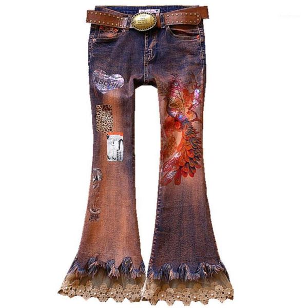 women's jeans 2021 spring autumn fashion printing bronzing women vintage high waist flared pants wide leg, Blue
women's jeans 2021 spring autumn fashion printing bronzing women vintage high waist flared pants wide leg, Blue
