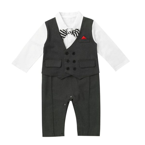 infant baby boys rompers cotton gentlemen bowtie long sleeve one-piece jumpsuit romper with fake vest wedding toddlers clothes jumpsuits, Blue
infant baby boys rompers cotton gentlemen bowtie long sleeve one-piece jumpsuit romper with fake vest wedding toddlers clothes jumpsuits, Blue
