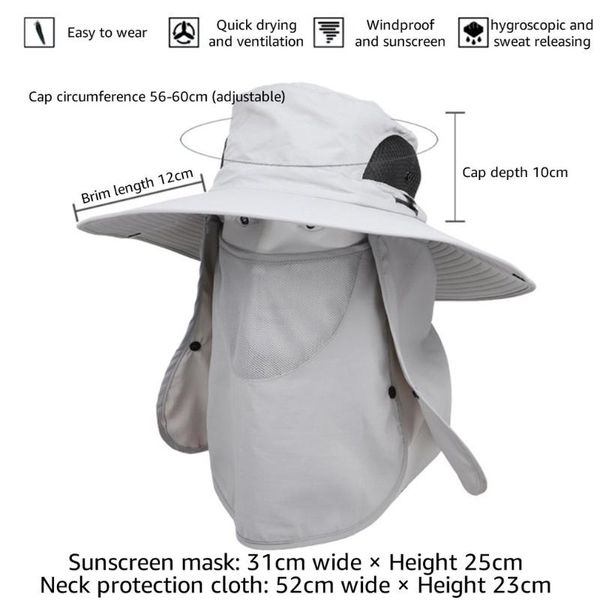 cycling caps & masks 2021 men fishing hat outdoor cap uv protection adjustable breathable sunshade solid casual thermal, Black
cycling caps & masks 2021 men fishing hat outdoor cap uv protection adjustable breathable sunshade solid casual thermal, Black