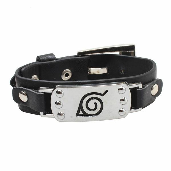 bangle anime japan ninja leaf village mark badge alloy pu leather wristband bracelet cosplay prop, Black
bangle anime japan ninja leaf village mark badge alloy pu leather wristband bracelet cosplay prop, Black