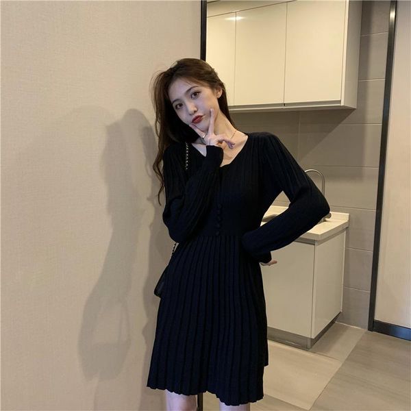 make firm offers winter french style restoring ancient ways pleated waist show thin v-neck temperament knitting dress casual dresses, Black;gray
make firm offers winter french style restoring ancient ways pleated waist show thin v-neck temperament knitting dress casual dresses, Black;gray
