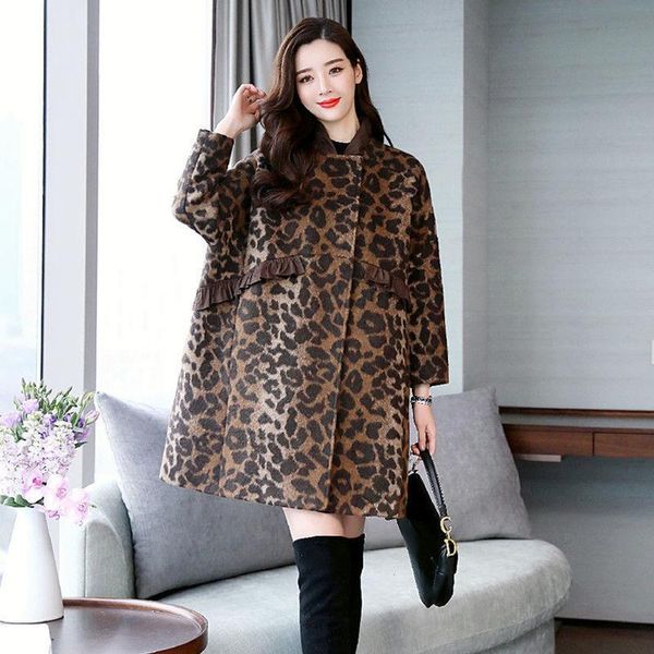 women's wool & blends woolen coat for women 2021 leopard print stud autumn and winter mid-length lace, Black
women's wool & blends woolen coat for women 2021 leopard print stud autumn and winter mid-length lace, Black