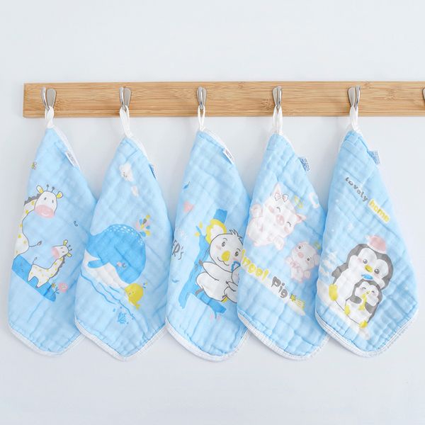 blue background parent-child printed six layer high-density born bubble cotton yarn baby face towel children's square, Blue;white
blue background parent-child printed six layer high-density born bubble cotton yarn baby face towel children's square, Blue;white