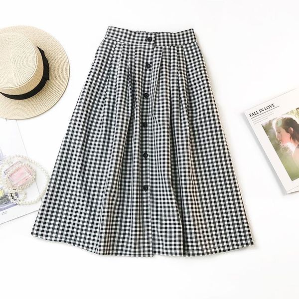 skirts 2021 spring and summer single-breasted retro literary plaid skirt female wild long waist a-line natural, Black
skirts 2021 spring and summer single-breasted retro literary plaid skirt female wild long waist a-line natural, Black