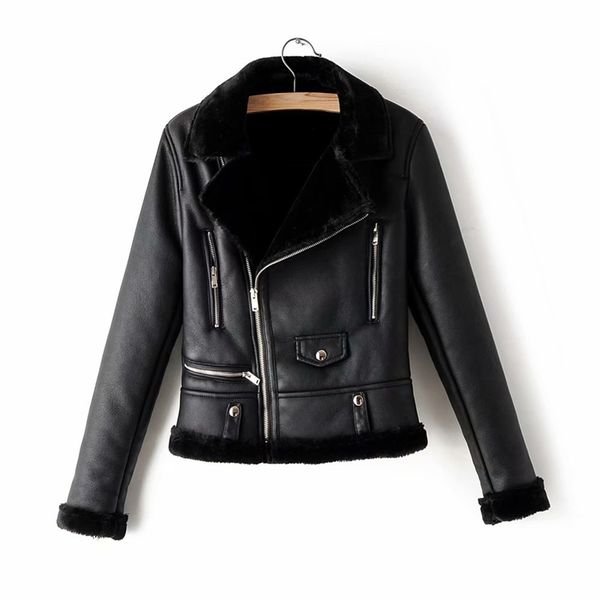 fashion women faux lamb wool fur leather jacket winter lady black thick jackets female zipper suits chic girls outerwear 210430
fashion women faux lamb wool fur leather jacket winter lady black thick jackets female zipper suits chic girls outerwear 210430