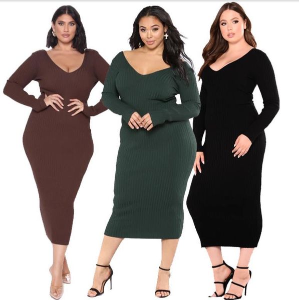 casual dresses est skinny women solid deep v-neck plus size xl-5xl long sleeve office lady nightclub bodycon dress 2021 spring, Black;gray
casual dresses est skinny women solid deep v-neck plus size xl-5xl long sleeve office lady nightclub bodycon dress 2021 spring, Black;gray