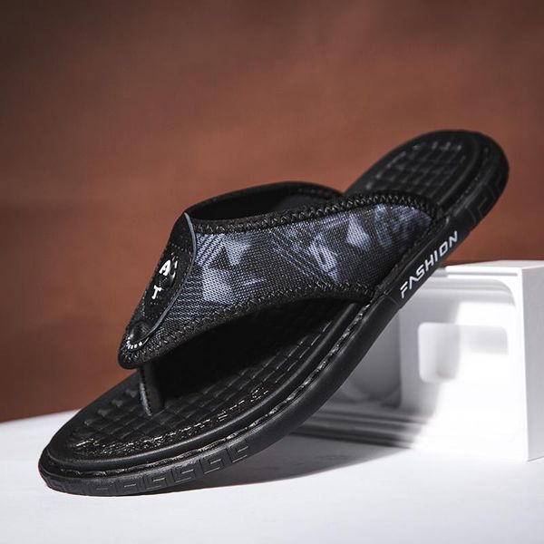 slippers summer canvas men flip flop fashion trend flops home non-slip beach shoes sewing cool student clip outside slides, Black
slippers summer canvas men flip flop fashion trend flops home non-slip beach shoes sewing cool student clip outside slides, Black