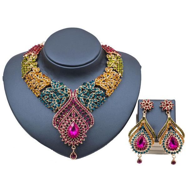 earrings & necklace fashion multicolor flower earring set bridal crystal jewelry sets statement choker rhinestone bib wedding party, Silver
earrings & necklace fashion multicolor flower earring set bridal crystal jewelry sets statement choker rhinestone bib wedding party, Silver