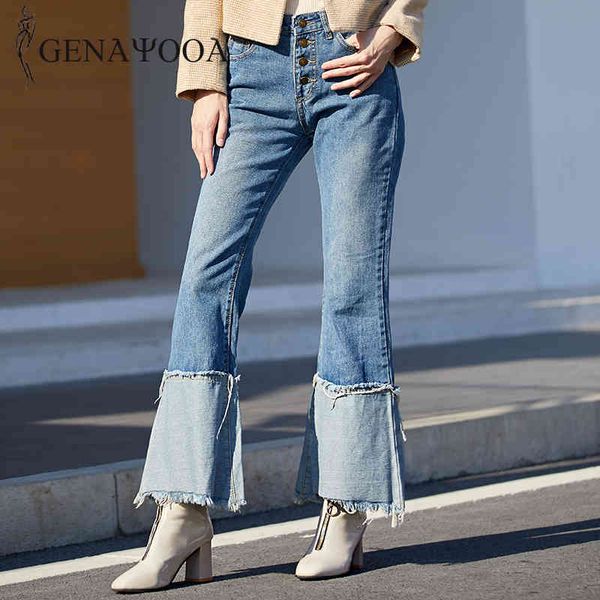 genayooa denim flare women with waist patchwork jeans jean trouser for ladies streetwear female pants 210417, Blue
genayooa denim flare women with waist patchwork jeans jean trouser for ladies streetwear female pants 210417, Blue