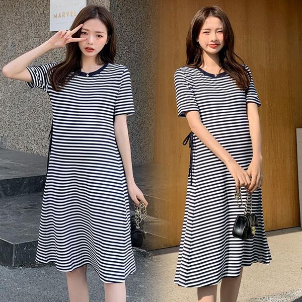 1108# summer korean fashion striped maternity dress sweet elegant a line slim clothes for pregnant women bandage pregnancy dresses, White
1108# summer korean fashion striped maternity dress sweet elegant a line slim clothes for pregnant women bandage pregnancy dresses, White