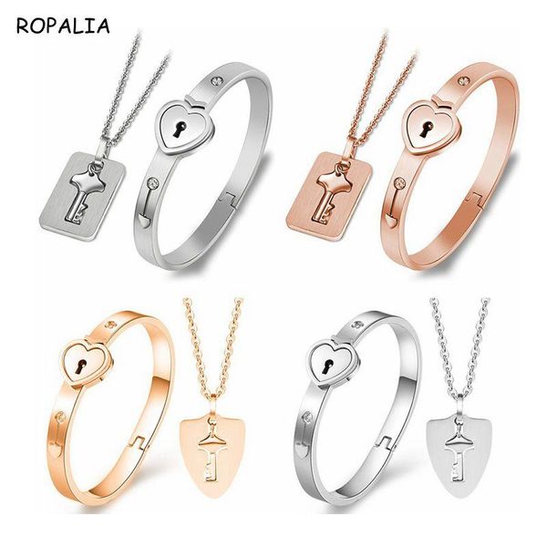 charm bracelets stainless steel love heart lock bangles key pendant necklace couples set accessories, Golden;silver
charm bracelets stainless steel love heart lock bangles key pendant necklace couples set accessories, Golden;silver