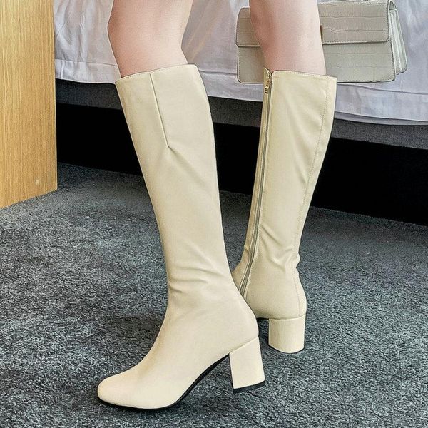 boots 2021 fashion knee high comfortable low heel women autumn winter zipper long big size 34-43, Black
boots 2021 fashion knee high comfortable low heel women autumn winter zipper long big size 34-43, Black