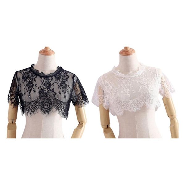 bow ties lace detachable half shirt blousebottoming cover neck ruff collar fake mini cape doll choker, Black;gray
bow ties lace detachable half shirt blousebottoming cover neck ruff collar fake mini cape doll choker, Black;gray