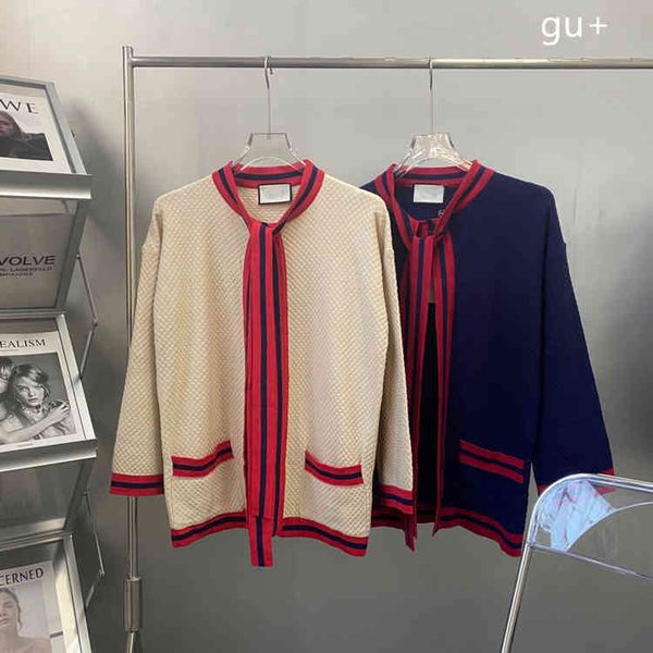 early autumn gujia solid shoulder bow tie contrast color long sleeve knitted cardigan temperament commuter women's coat, White
early autumn gujia solid shoulder bow tie contrast color long sleeve knitted cardigan temperament commuter women's coat, White