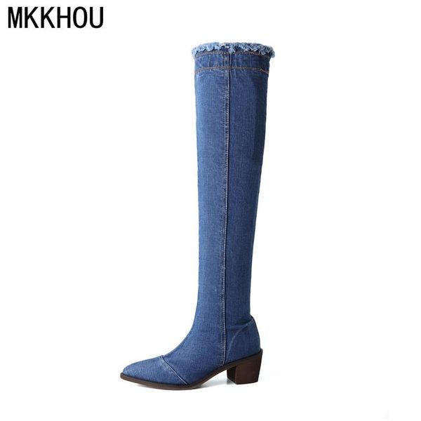 boots mkkhou fashion over the knee women's simple denim pointed thick heel all-match mid-heel ladies, Black
boots mkkhou fashion over the knee women's simple denim pointed thick heel all-match mid-heel ladies, Black