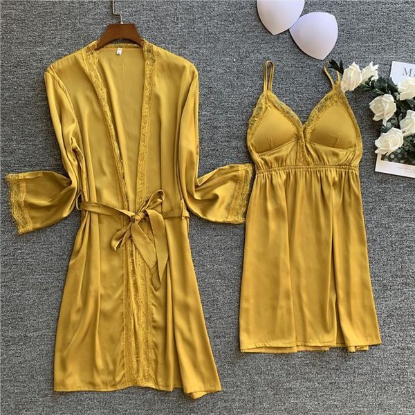 imitate real silk women sleepwear lace robe set with chest pad cardigan twinset bathrobe satin, Black;red
imitate real silk women sleepwear lace robe set with chest pad cardigan twinset bathrobe satin, Black;red