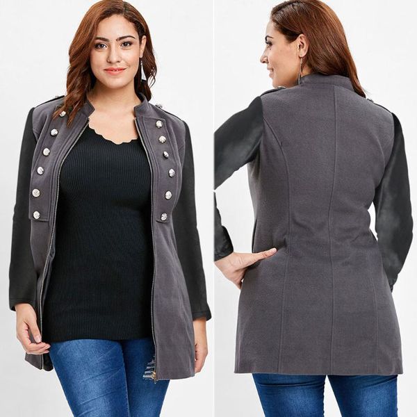 women's jackets manteau femme hiver winter coat cool plus size punk retro vintage overcoat solid patchwork jacket kurtka zimowa damska, Black;brown
women's jackets manteau femme hiver winter coat cool plus size punk retro vintage overcoat solid patchwork jacket kurtka zimowa damska, Black;brown