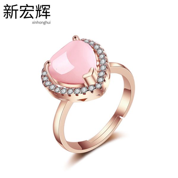 korean hibiscus stone love simple fashion temperament pink crystal women's heart-shaped ring, Silver
korean hibiscus stone love simple fashion temperament pink crystal women's heart-shaped ring, Silver