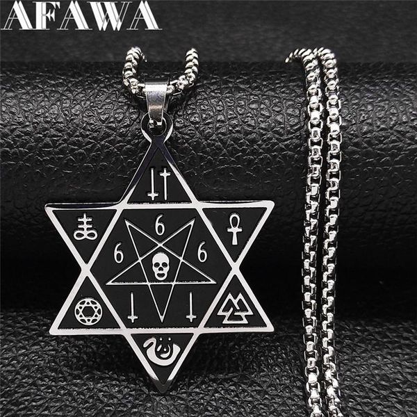 pendant necklaces 666 satan skull hexagram stainless steel black silver color inverted pentagram necklace jewelry bijoux n3628s03
pendant necklaces 666 satan skull hexagram stainless steel black silver color inverted pentagram necklace jewelry bijoux n3628s03