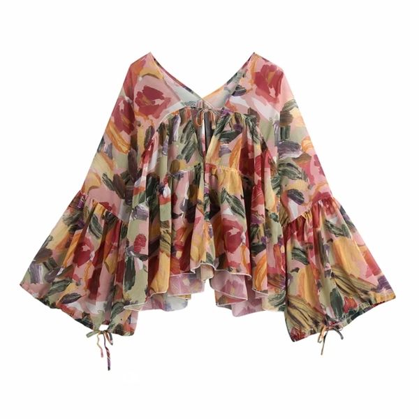 spring women printed chiffon shirt v neck sunscreen clothing female flare sleeve blouse casual lady loose blusas s8662 210730, White
spring women printed chiffon shirt v neck sunscreen clothing female flare sleeve blouse casual lady loose blusas s8662 210730, White