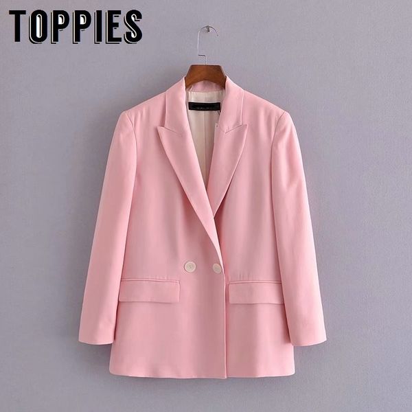 ies new arrival double breasted suit women pink jacket casual outwear 210412, White;black
ies new arrival double breasted suit women pink jacket casual outwear 210412, White;black