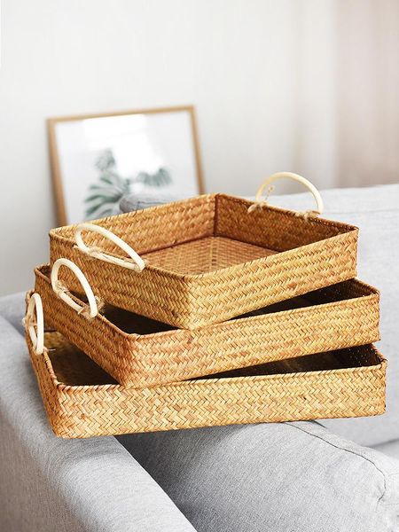 kitchen storage & organization trays decorative hand-woven rectangular seaweed tray with handle household basket
kitchen storage & organization trays decorative hand-woven rectangular seaweed tray with handle household basket