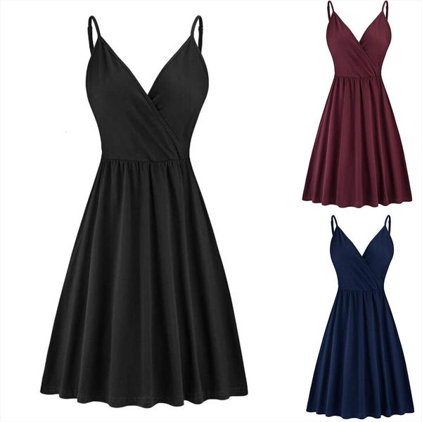 sukienka na co dzie women dresses midi v necksolid color strap summer casual swing with pocket, Black;gray
sukienka na co dzie women dresses midi v necksolid color strap summer casual swing with pocket, Black;gray